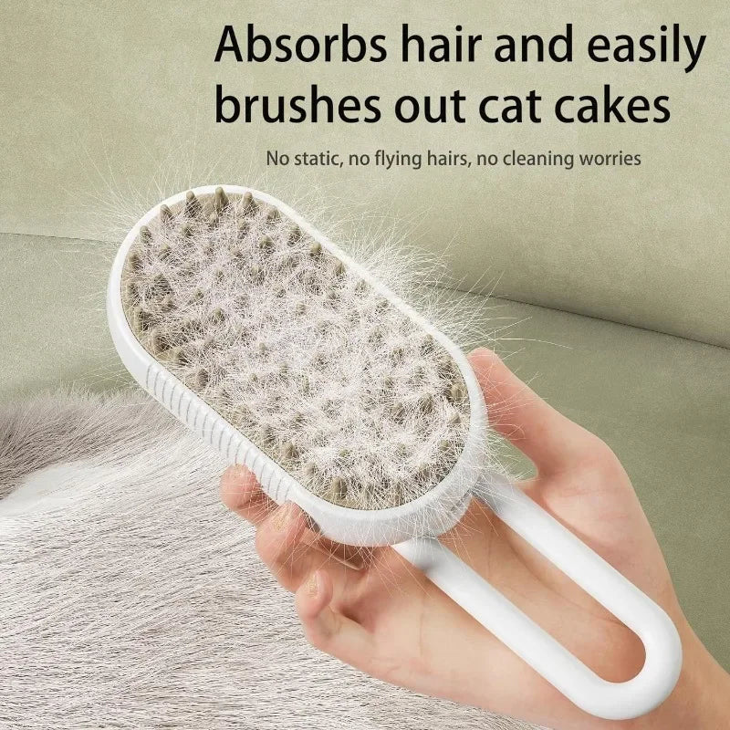 3-in-1 Electric Cat & Dog Steamer Brush