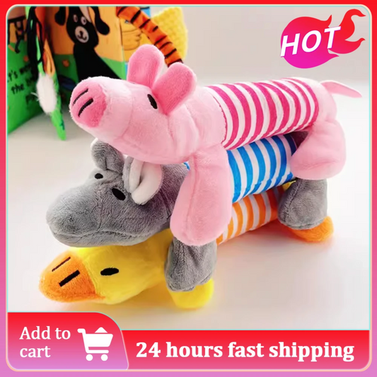Squeaky Plush Dog Toy - Animal Sound Chew Toy