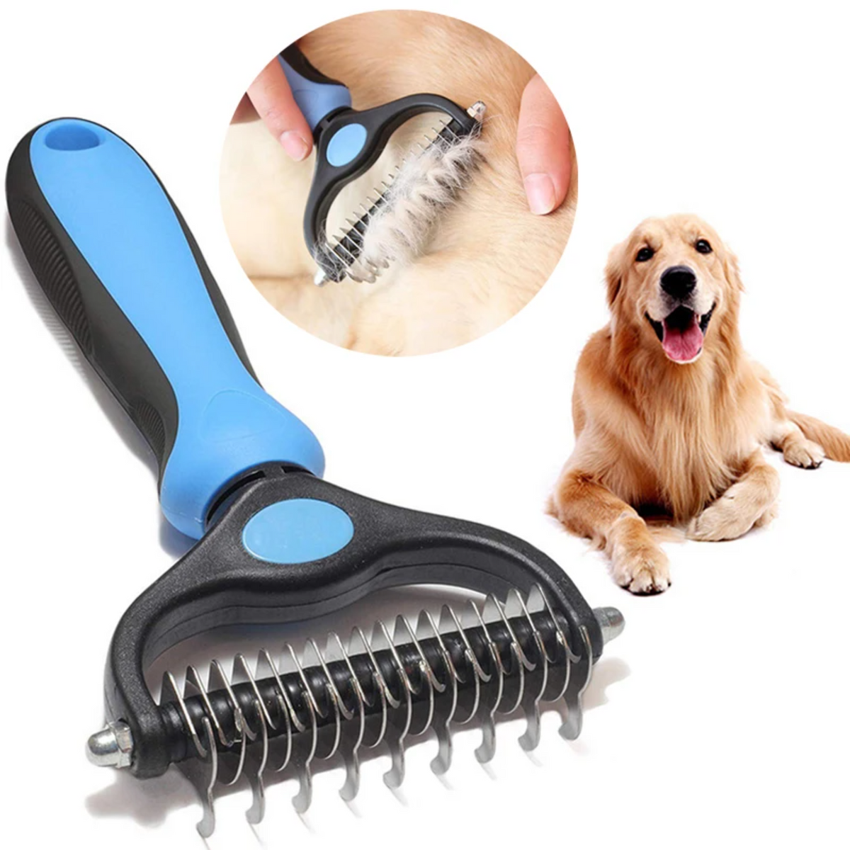 Professional Pet Deshedding Brush - Dual-Head
