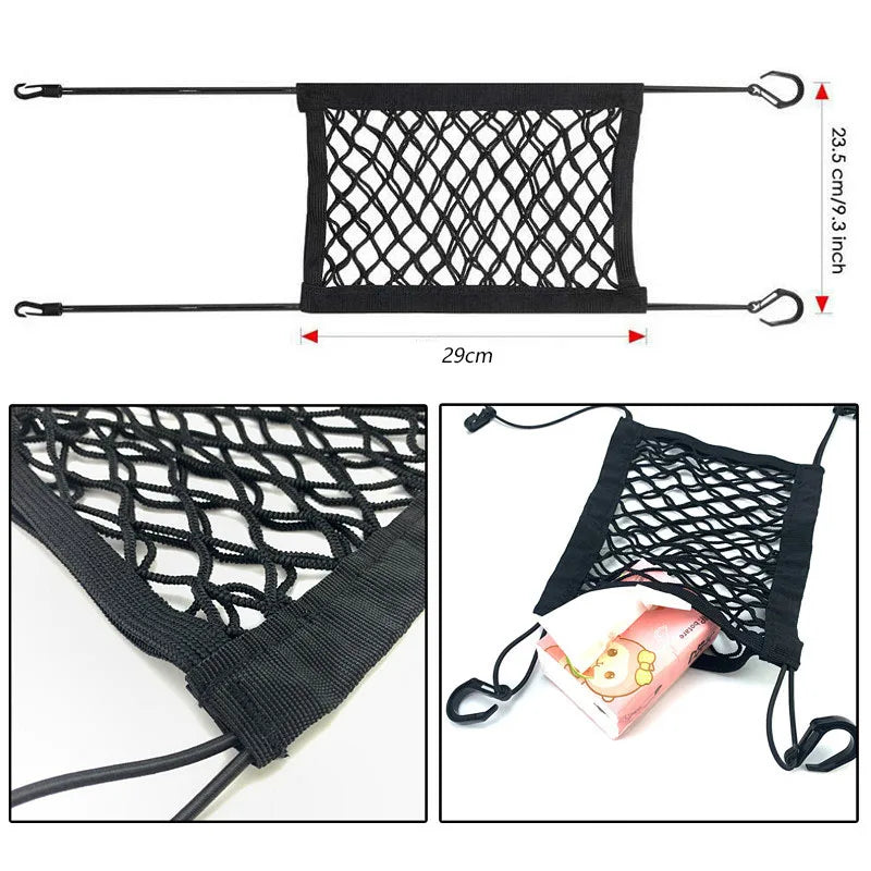 Pet Car Safety Net - Elastic Back Seat Barrier
