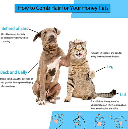 Long-Hair Dog & Cat Grooming Brush - Hair Remover