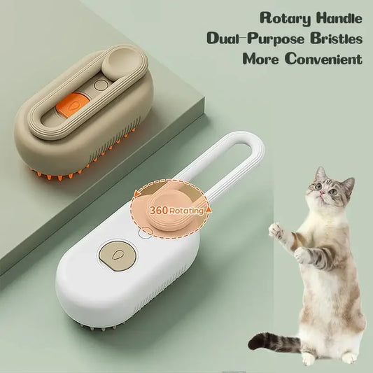 3-in-1 Electric Cat & Dog Steamer Brush
