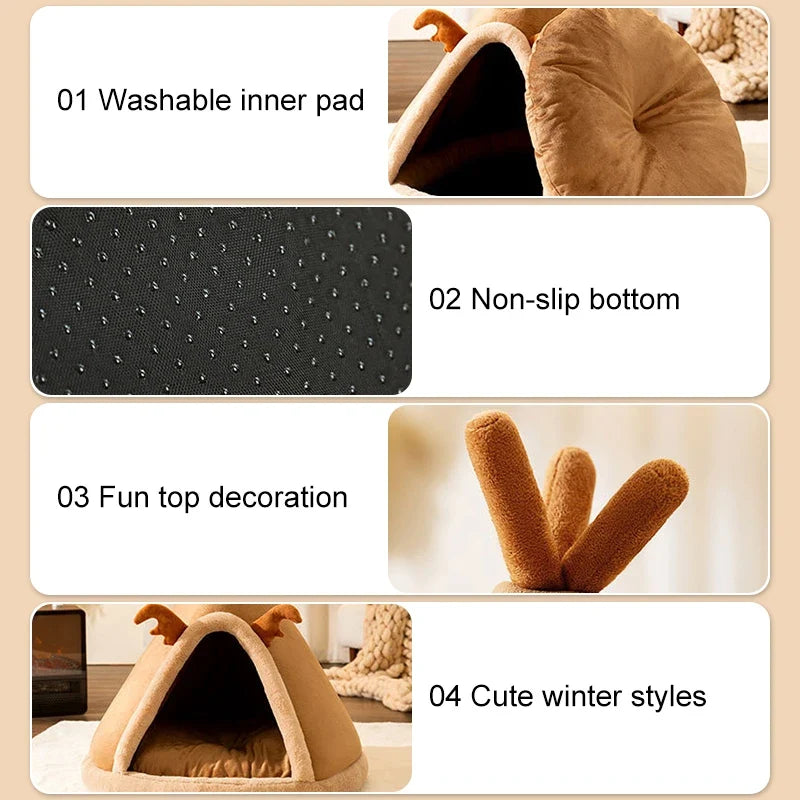 Warm Pet Tent House - Winter Bed