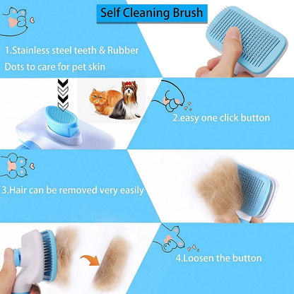 Long-Hair Dog & Cat Grooming Brush - Hair Remover