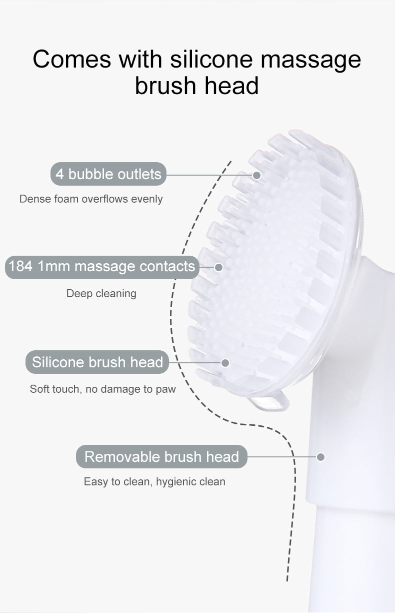 Pet Paw Cleaner Foam - No-Wash Silicone Brush