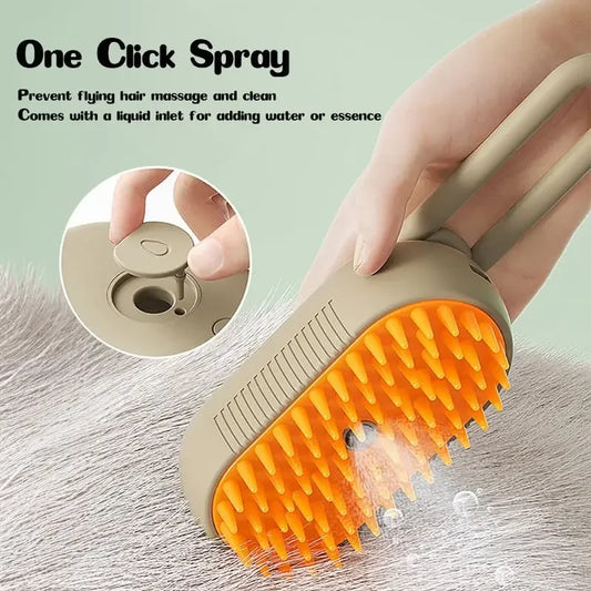 3-in-1 Electric Cat & Dog Steamer Brush