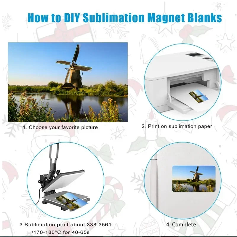 Sublimation Fridge Magnet Blanks - DIY Set