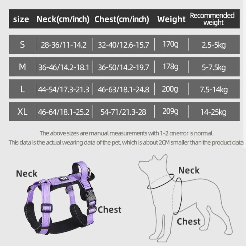 Reflective Anti-Escape Dog Harness with Handle