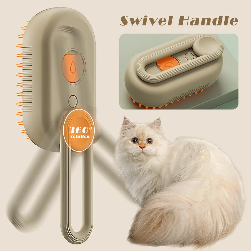 Pet Steam Brush - Massage Grooming Tool
