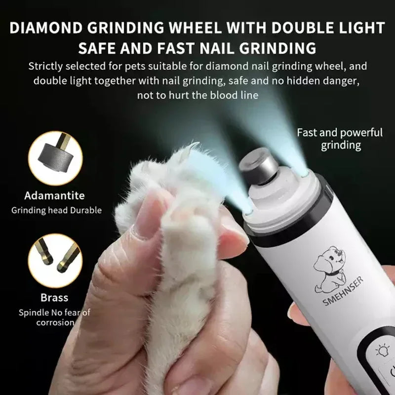 Electric Pet Nail Grinder - USB Rechargeable LED