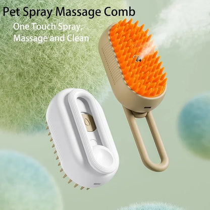 3-in-1 Electric Cat & Dog Steamer Brush