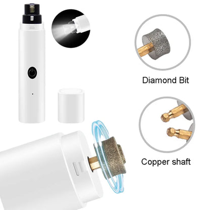 USB Rechargeable Pet Nail Grinder with LED Light