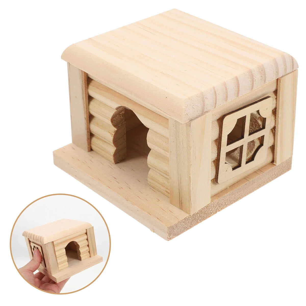 Wooden Hamster House - Small Pet Hideout Toy