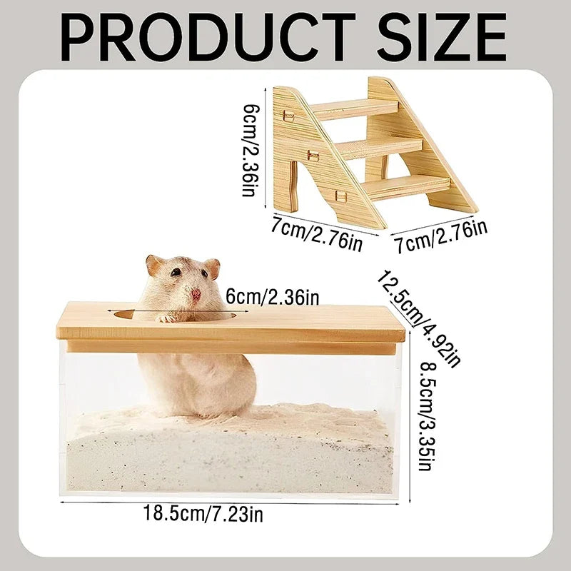 Hamster Sand Bath House with Ladder