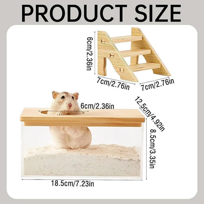 Hamster Sand Bath House with Ladder