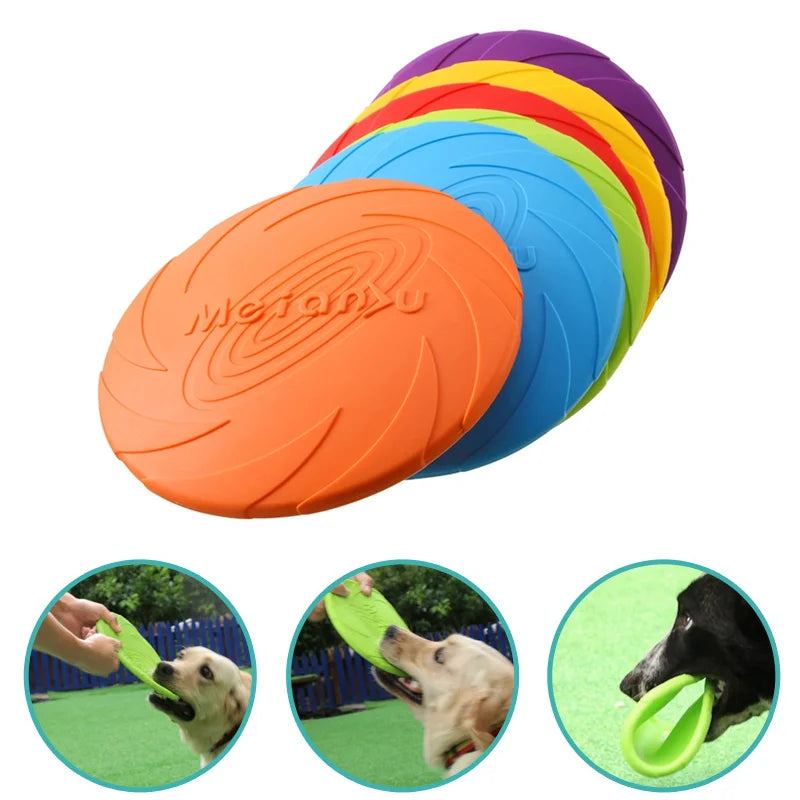 Silicone Dog Flying Disc Toy - Interactive