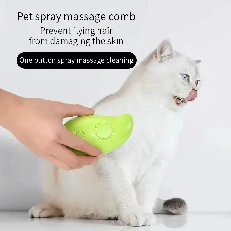 3-in-1 Electric Steamer Brush for Dogs & Cats