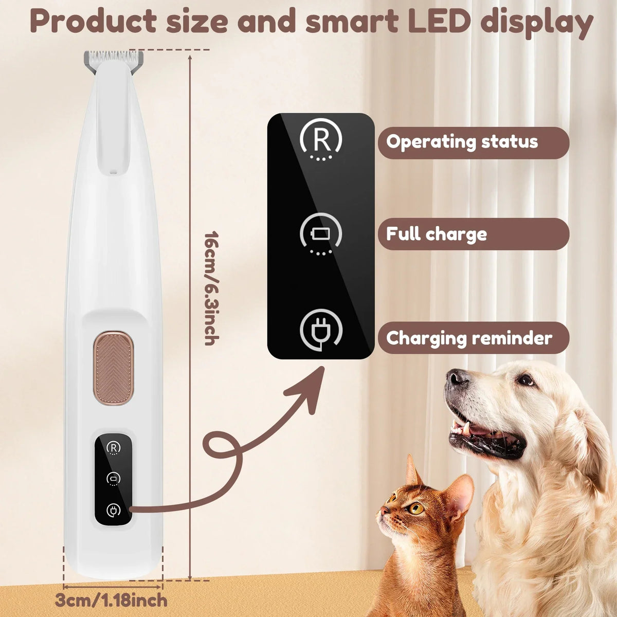 Waterproof LED Dog Paw Trimmer - Clipper
