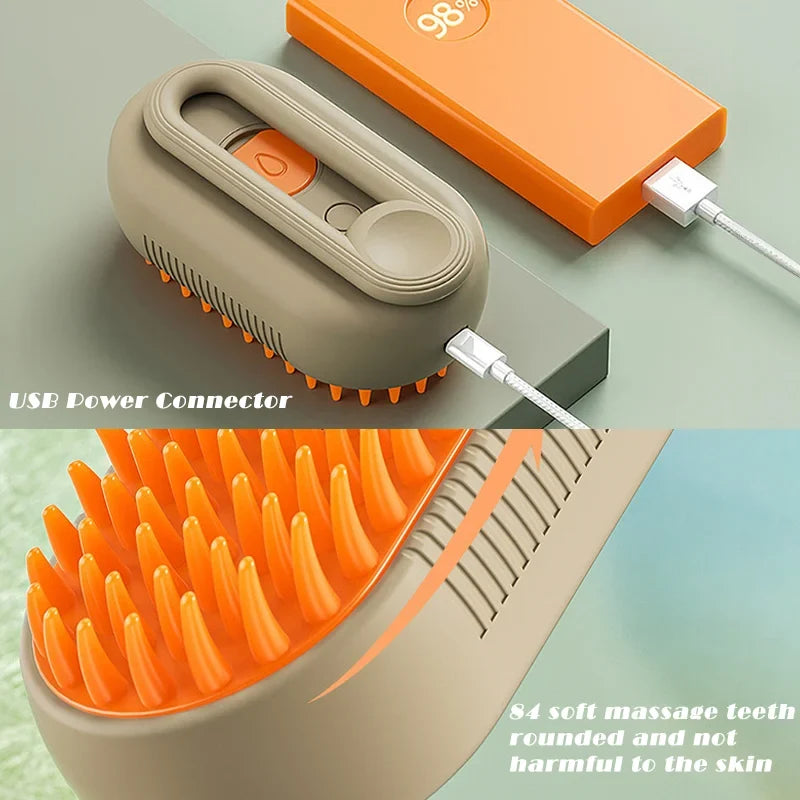 Pet Steam Brush - Massage Grooming Tool