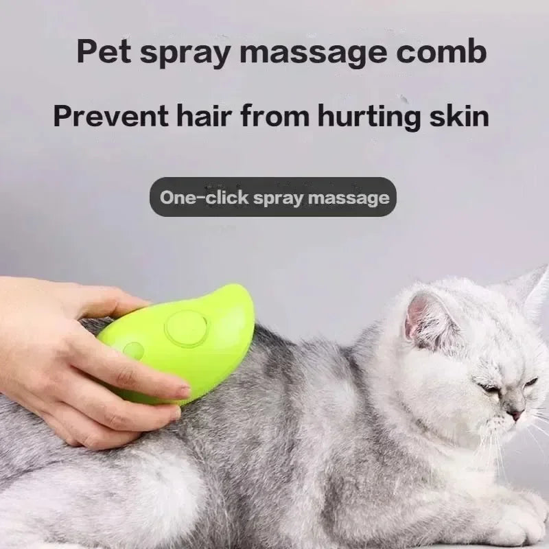 3-in-1 Electric Steamer Brush for Dogs & Cats