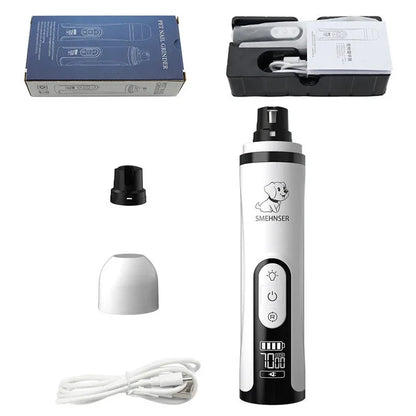 Electric Pet Nail Grinder - USB Rechargeable LED