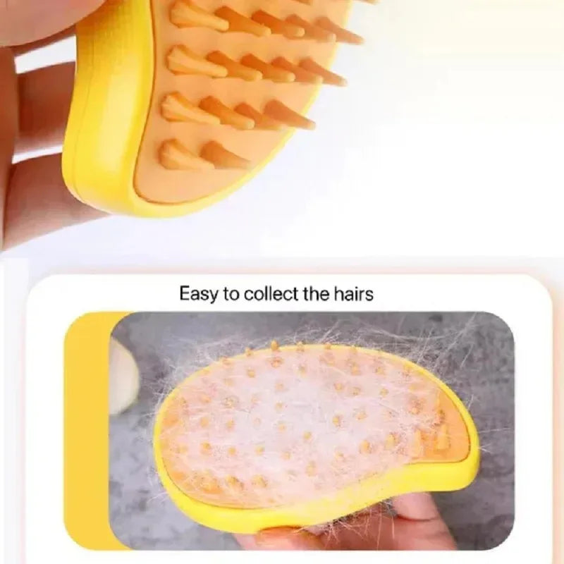 3-in-1 Electric Dog Steamer Brush - Grooming Tool