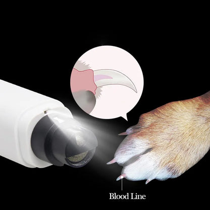 USB Rechargeable Pet Nail Grinder with LED Light