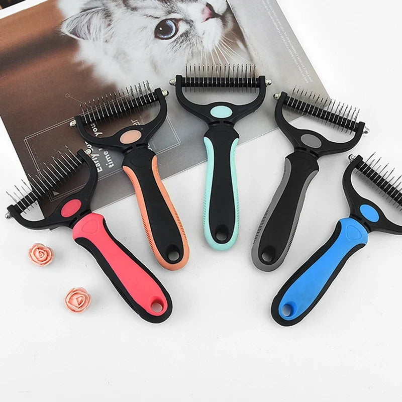 Professional Pet Deshedding Brush - Dual-Head