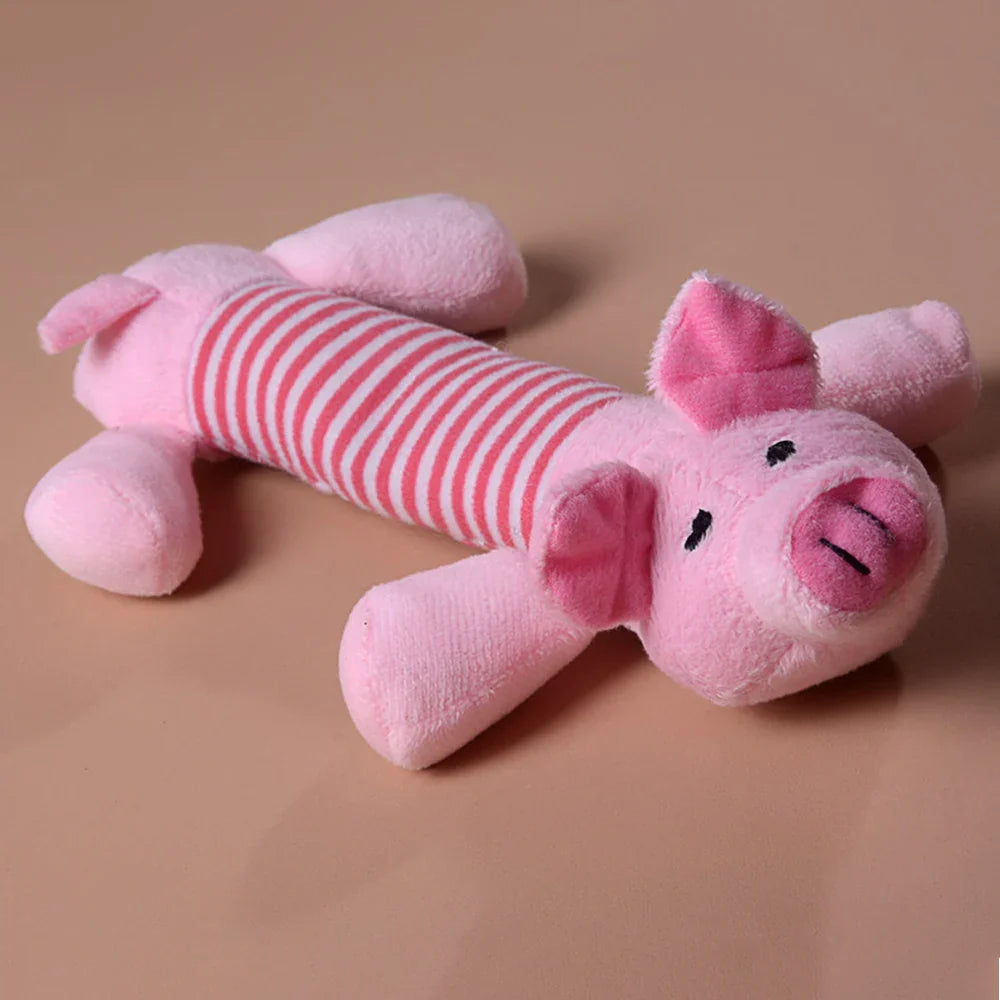 Squeaky Plush Dog Toy - Animal Sound Chew Toy