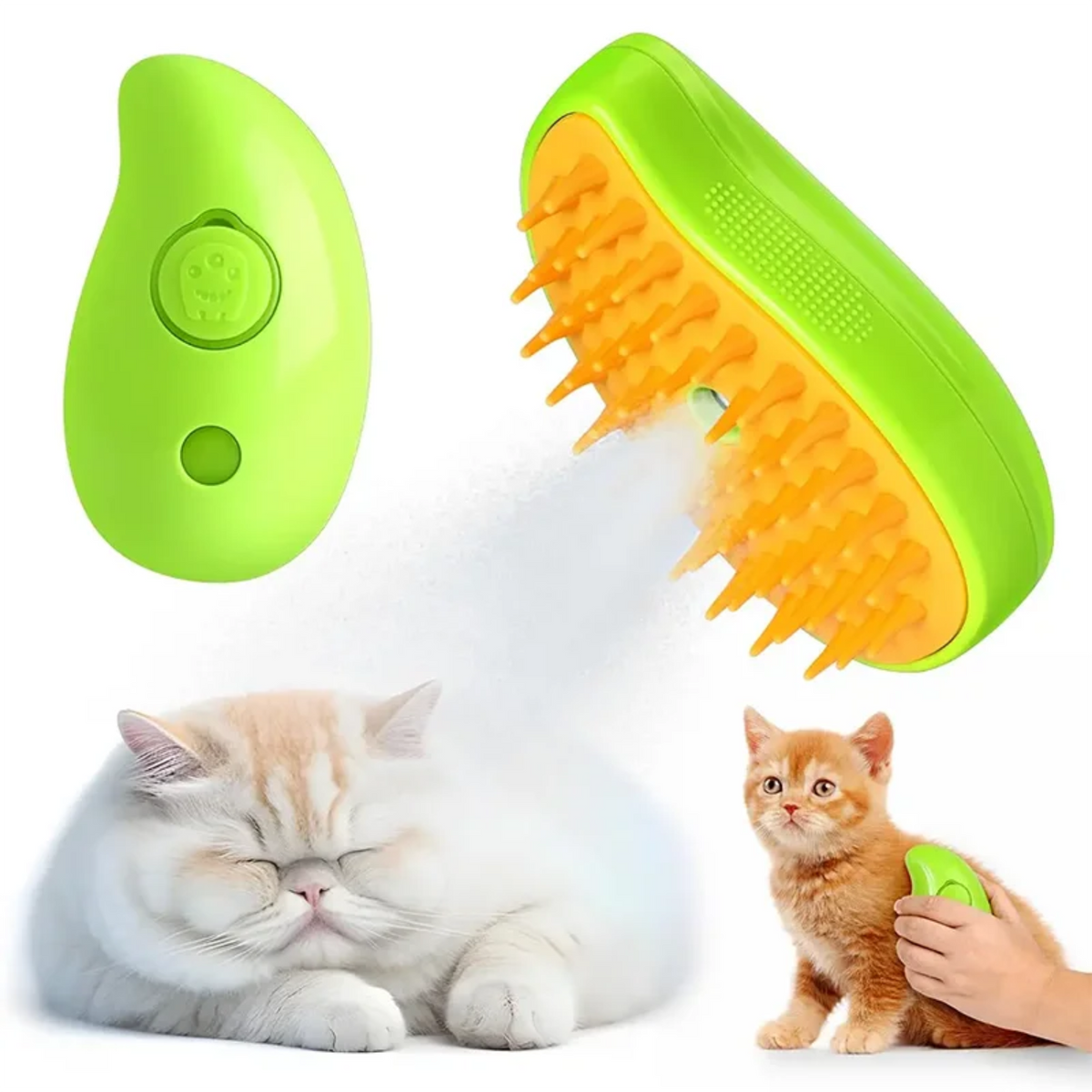 3-in-1 Electric Steamer Brush for Dogs & Cats