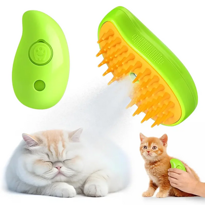 3-in-1 Electric Steamer Brush for Dogs & Cats