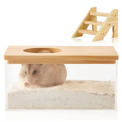 Hamster Sand Bath House with Ladder