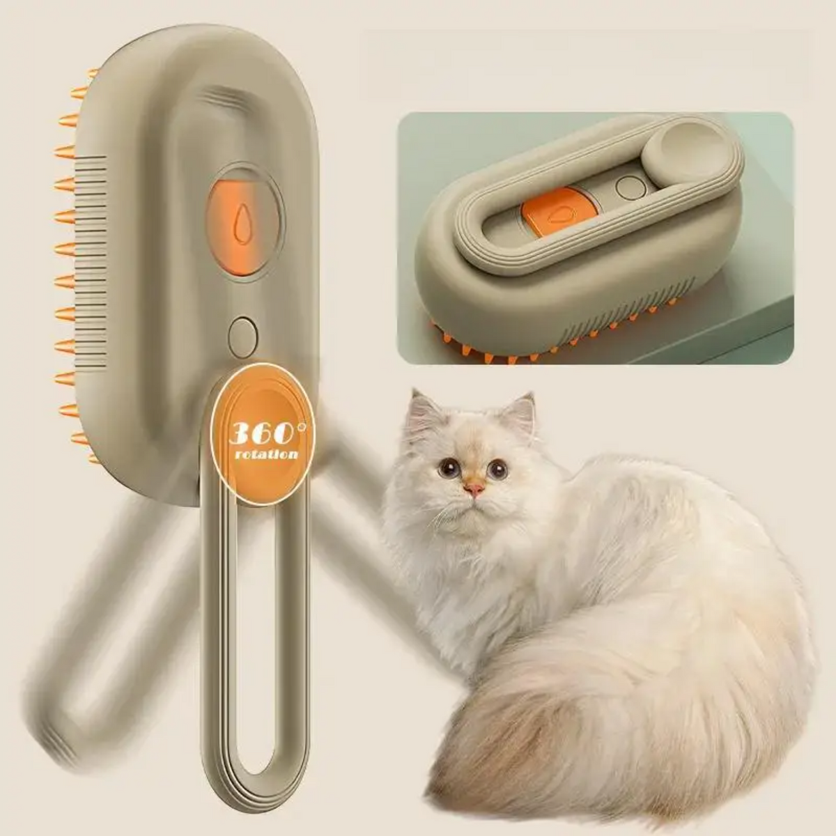 3-in-1 Pet Steam Brush - Cleaning & Massage Comb